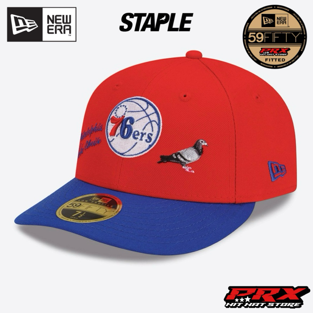 ใหม่ ERA 59FIFTY LOW PROFILE FITTED STAPLE X NBA PHILADELPHIA 76ers หมวกสีแดง