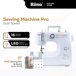 Riino Dual Speed Sewing Machine Rapid Pro with Sewing Board Mesin Jahit [Free 92Pcs Kit] SEW02