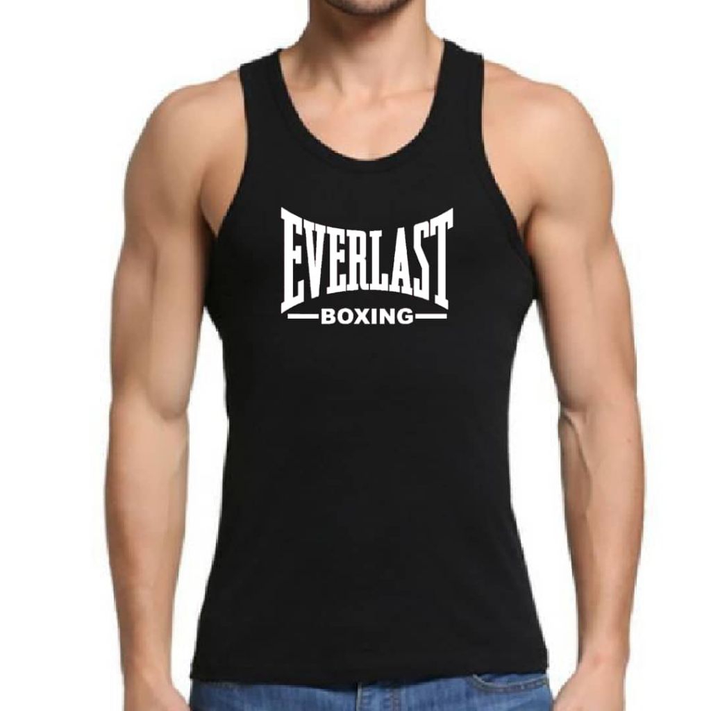NEW ARRIVAL ผู้ชาย SINGLET EVERLAST B0XING PREMIUM QUALITY 100%COTTON