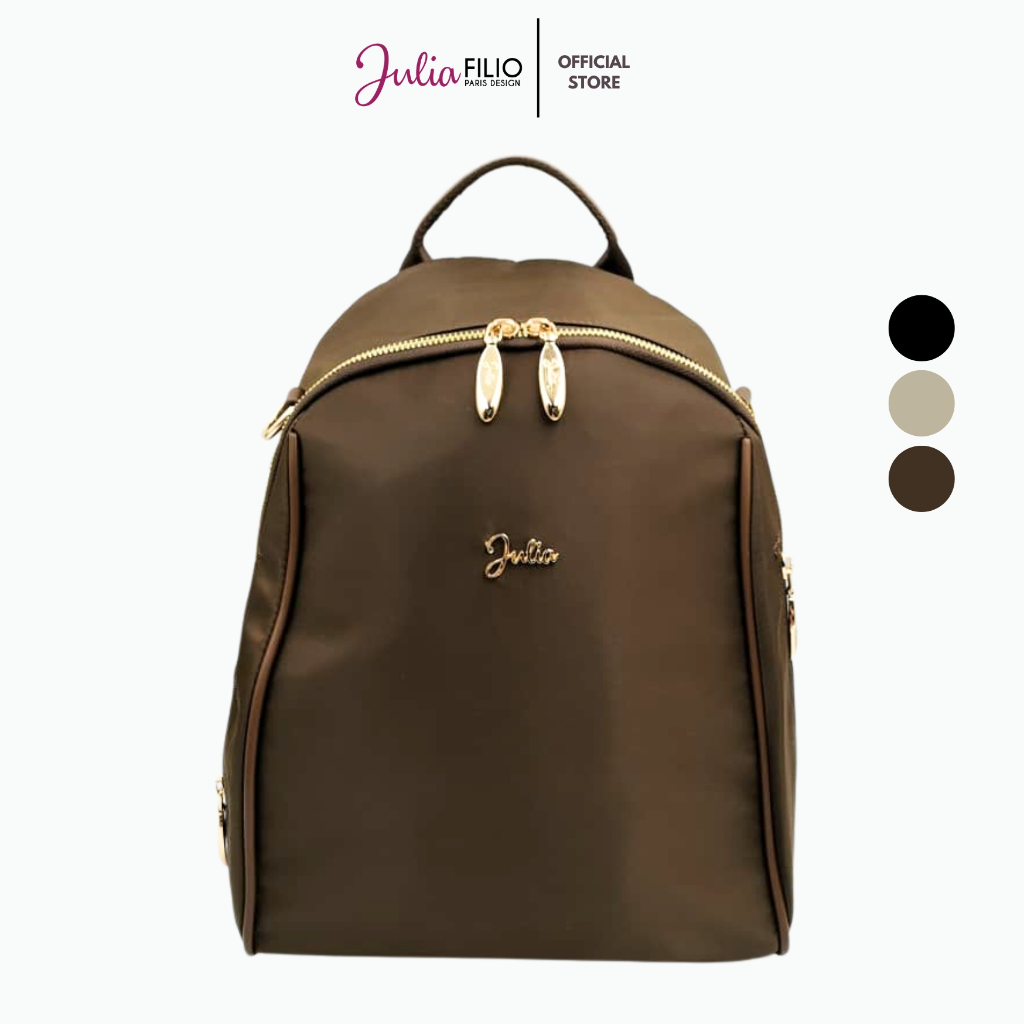 JULIA FILIO Canvas Bag (JF2662 ) Col: BLACK / GREY / COFFEE