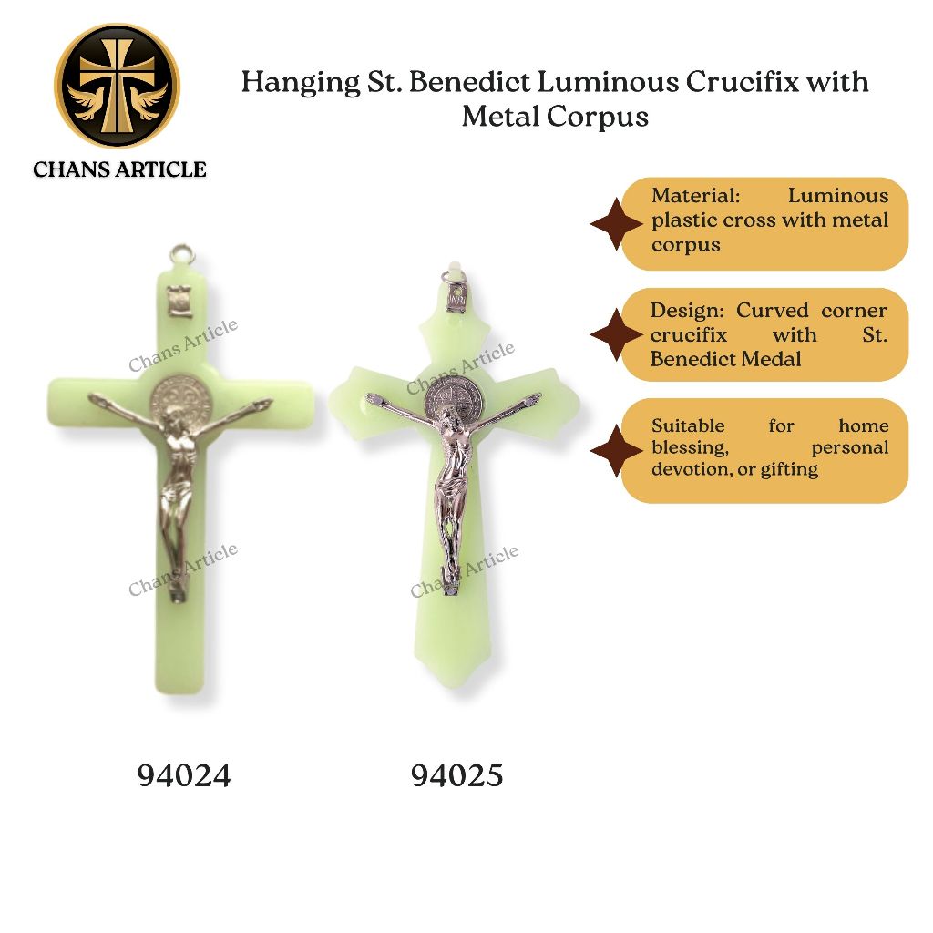 St Benedict Crucifix ประตู Deco ตกแต่งผนัง Saint Benedict Crucifix สําหรับแท่นบูชาและห้อง