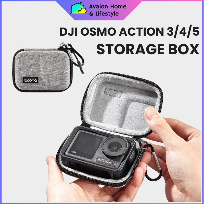 FD002 กระเป๋าถือกันน้ํา Mini กระเป๋าป้องกันสําหรับ Dji Osmo Action 3/4/5 กล้อง PU กล่องเก็บ