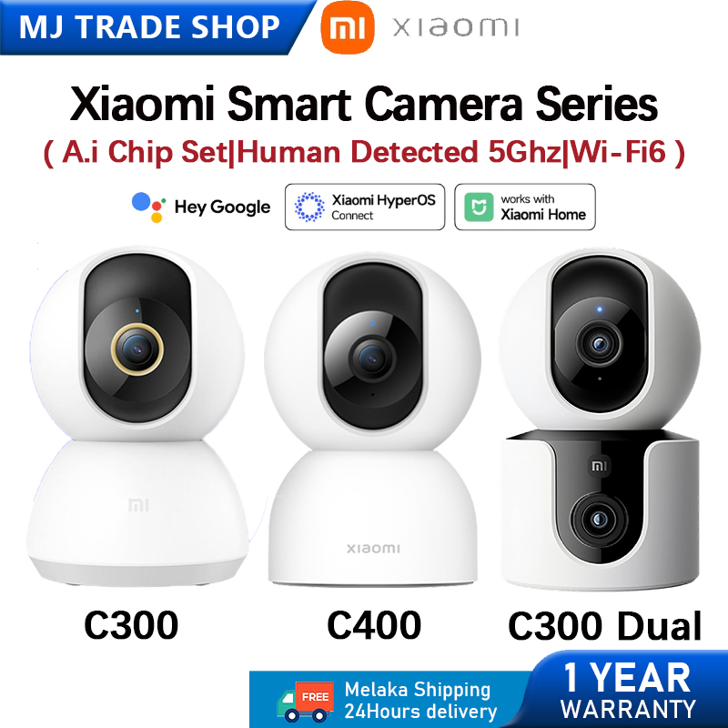 กล้องอัจฉริยะ Xiaomi C300/C400/C300 Dual/CW300 ความละเอียด HD Night Vision AI กล้องวงจรปิดตรวจจับมนุ