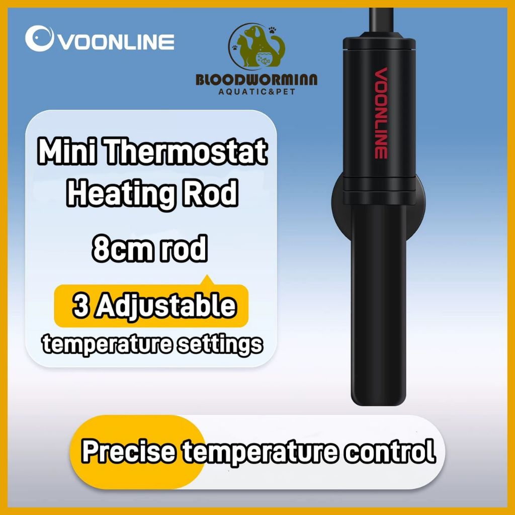 VOONLINE แท่งทําความร้อนอุณหภูมิคงที่ตู้ปลา/ถังเต่า/มินิแท่งทําความร้อนขนาดเล็กตู้ปลาป้องกันการระเบิ