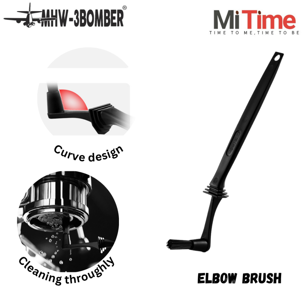 MHW-3BOMBER - แปรงทําความสะอาดเครื่องเอสเปรสโซทําความสะอาดเครื่องชงกาแฟแปรงไนลอนแปรงข้อศอก