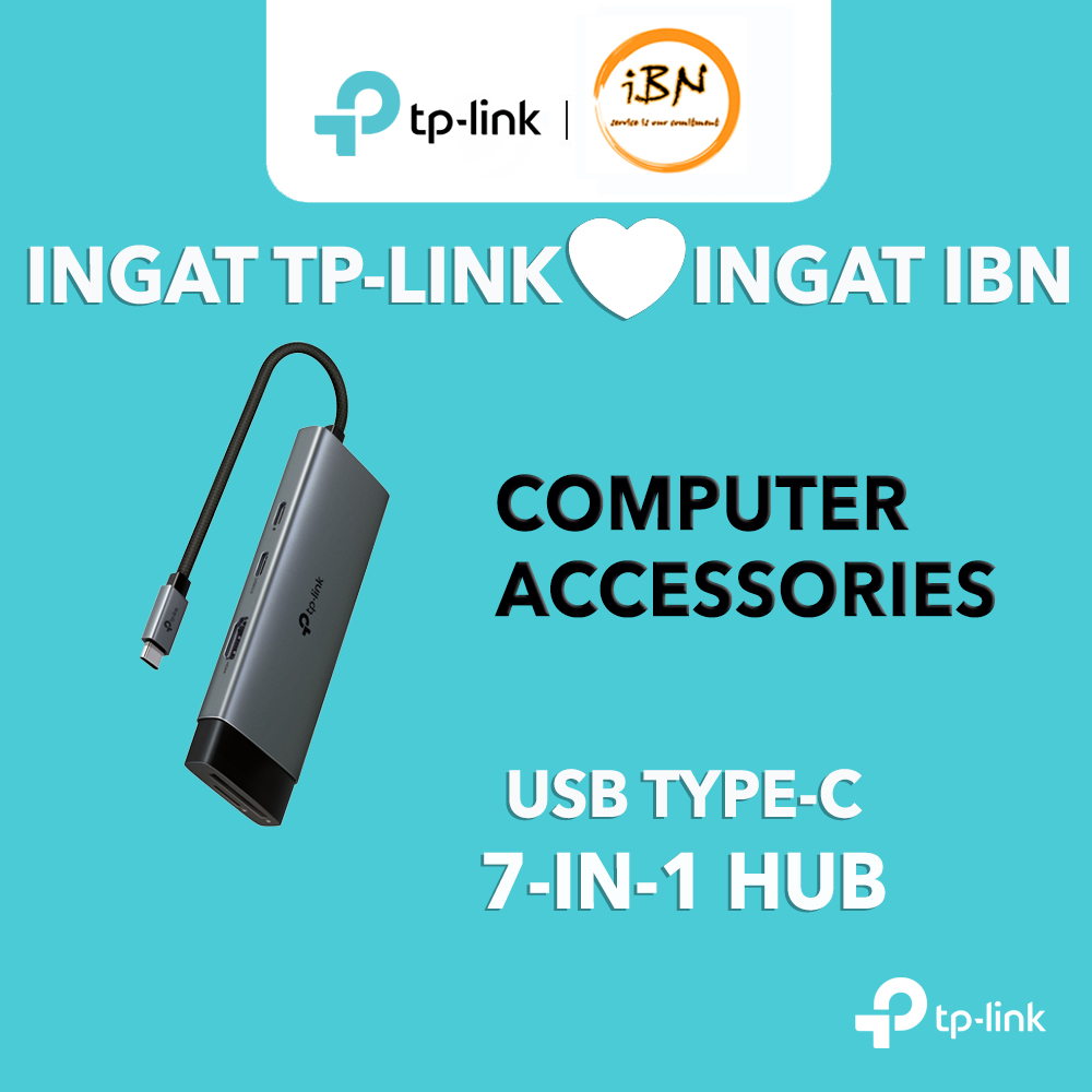 TP-Link UH7020C USB-C Hub 7-in-1 to HDMI 4K@60Hz เครื่องอ่านการ์ดความเร็วสูง USB 3.0 สําหรับแล็ปท็อป