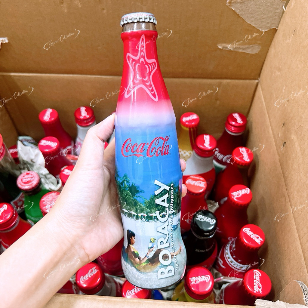 ฟิลิปปินส์ Boracay Beach Coca Cola Coke Collection Coca-Cola Glass Bottle 237ml  长บีช 可爱口 กุณโฑ