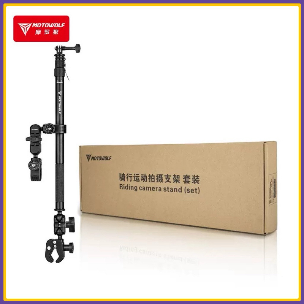 MOTOWOLF MDL 3531 ขายึดสําหรับปั่นจักรยาน แท่นยึดกล้องแบบยาวสําหรับรถจักรยานยนต์ Insta360 GoPro Osmo