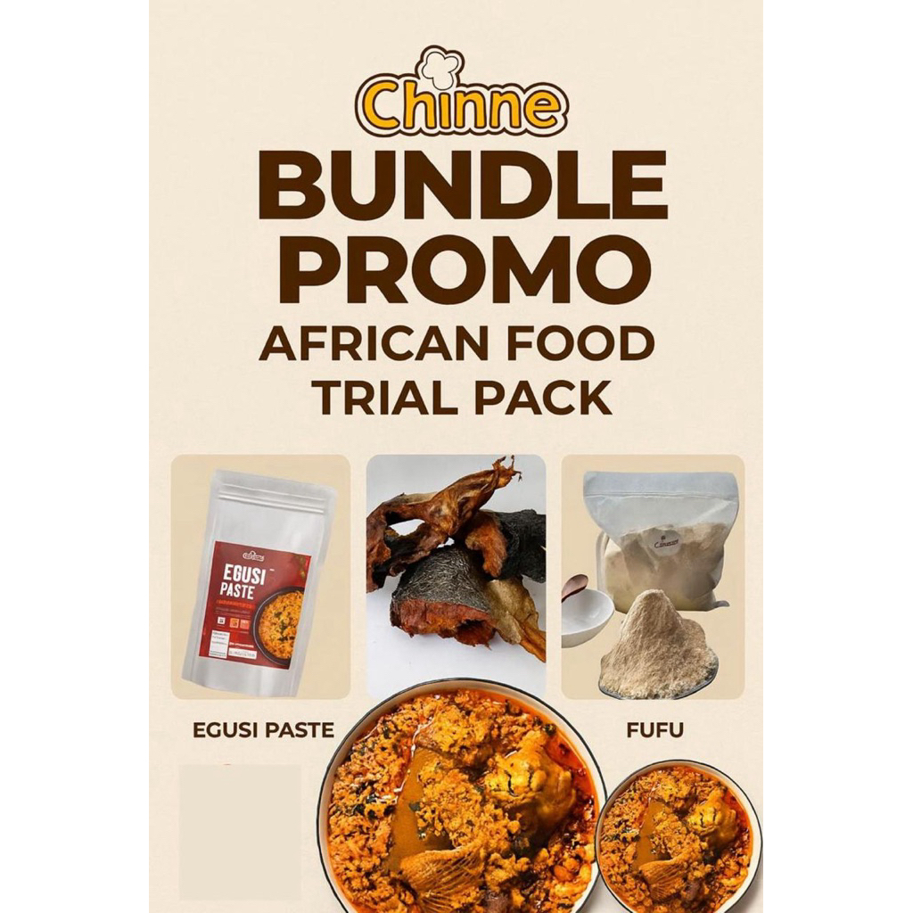 Fufu และ Egusi Paste - Africa Food Trial Pack: Egusi + ปลารมควัน + Fufu