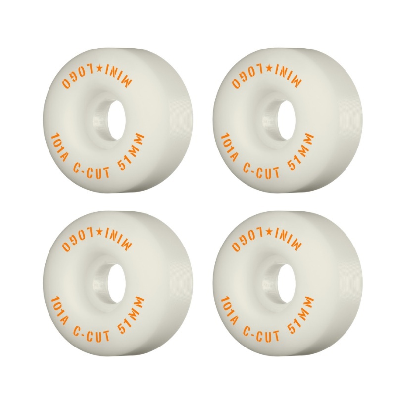 MiniLogo ล้อสเก็ตบอร์ด C-cut "2" 101A สีขาว 51m/ 52m 4pk