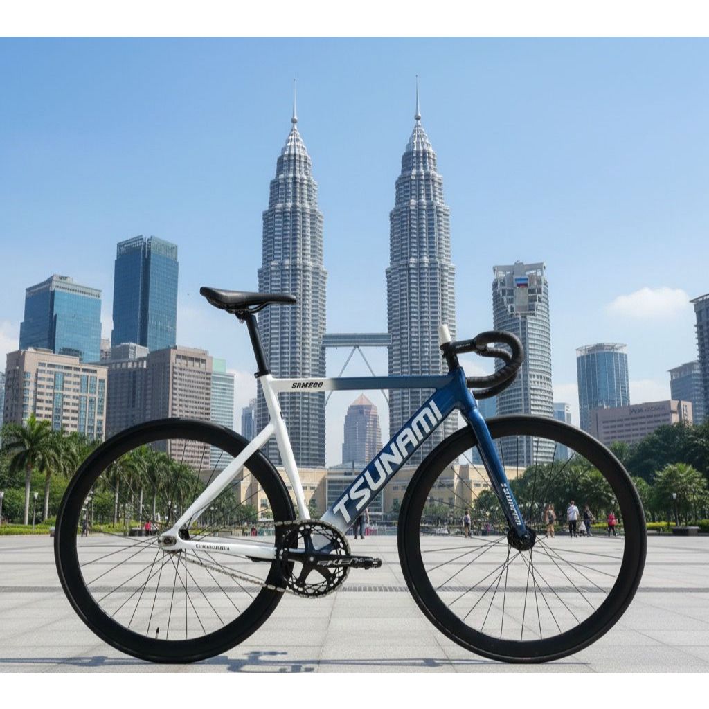 FIXED Gear Tsunami เกรดการแข่งขัน Super Racing Road Bike --เกียร์คงที่คุณภาพน้ําหนักเบา