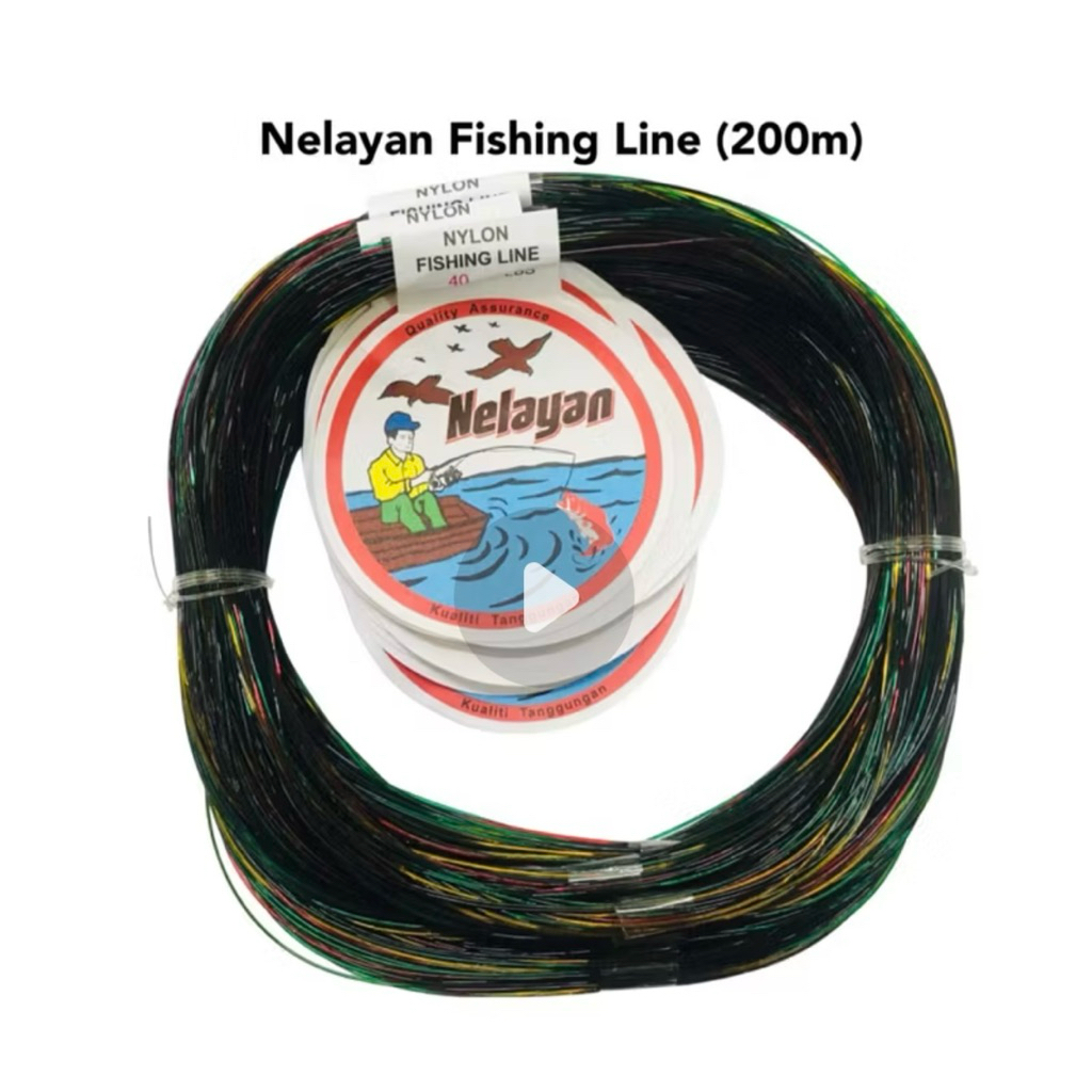 (RAINBOW) NELAYAN FISHING LINE 200M (40LBS - 150LBS) / TALI TANGSI NYLON / TANGSI NELAYAN PACKET