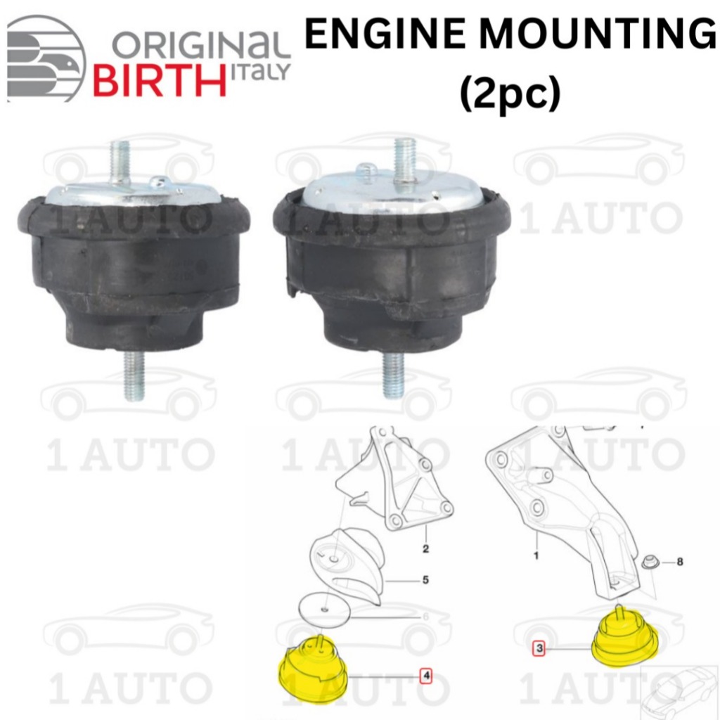 BIRTH เครื่องยนต์อิตาลี MOUNTING 1 PAIR BMW E46 318i 318Ci 320i Z4 E85 1.9 2.0 M42 M43 N42 N46 4 CYL