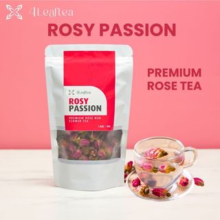 4Leaftea Rosy Passion Premium Rose Bud Flower Tea, Better Skin Health, Improves Body Odour, Reduces Bad Breath