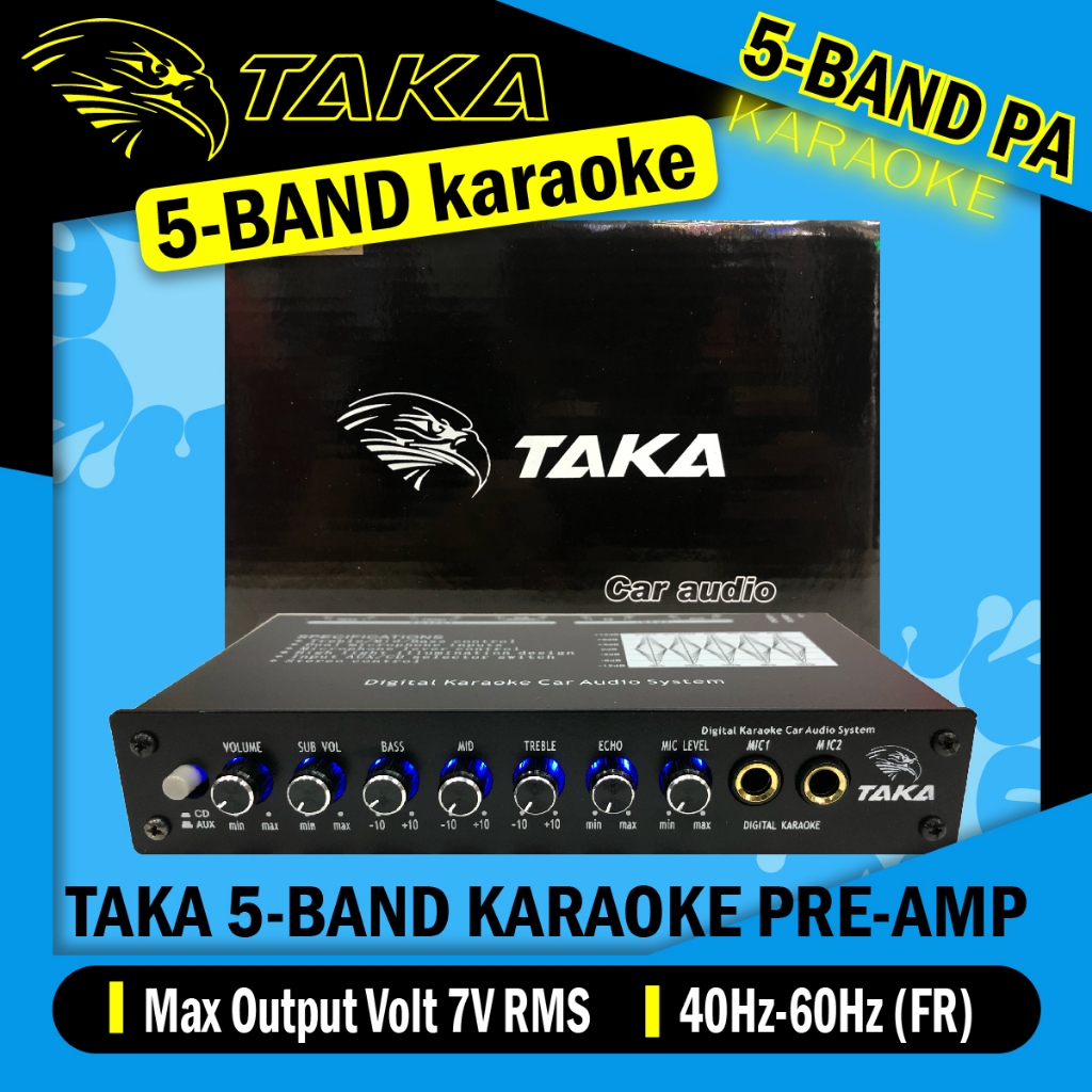 รถ Pre Amp 5-Band คาราโอเกะ TAK MOK-5 Parametric Preamp พร้อมซับวูฟเฟอร์เอาต์พุตดิจิตอลคาราโอเกะเครื