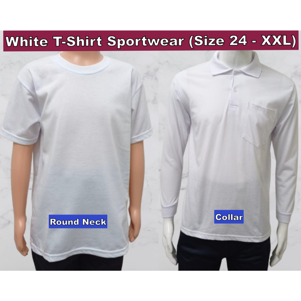 SFS Unisex ผ้าฝ้ายคอกลมและคอปกผ้าฝ้ายผ้าฝ้ายระบายอากาศขนาด 24 - XXL