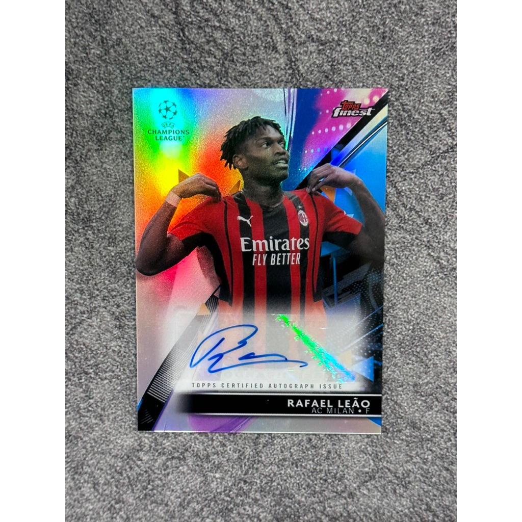 2021-22 Topps Finest Rafael Leao Autograph Refractor AC Milan Auto