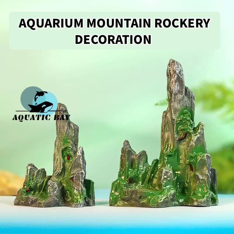 AquaticBay Aquarium Aquascape Mountain Peak Rockery - การออกแบบภูมิทัศน์ตกแต่ง