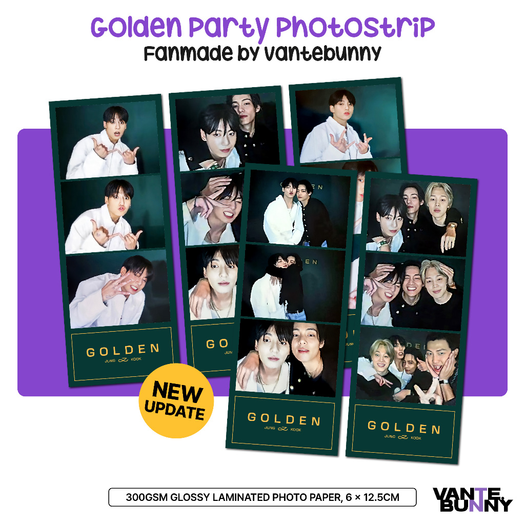 Jungkook Golden Party Taekook Photostrip JK V Taehyung Photo Strip Fanmade โดย Vantebunny
