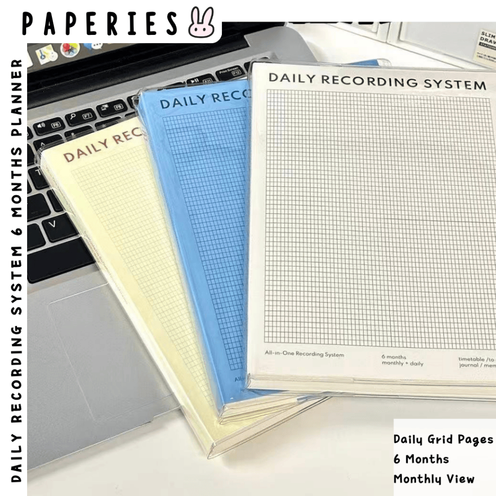 Paperies Daily Recording System 6 Month Planner Notebook Minimalist 6 เดือน Planner