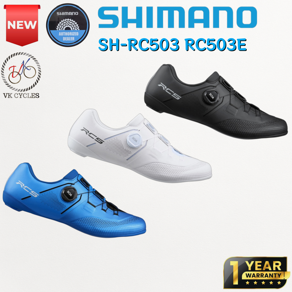 ของแท้ SHIMANO SH-RC503E RC503 RC3 รองเท้าจักรยานเสือหมอบ WIDE สีดำ ไซส์ 38–46