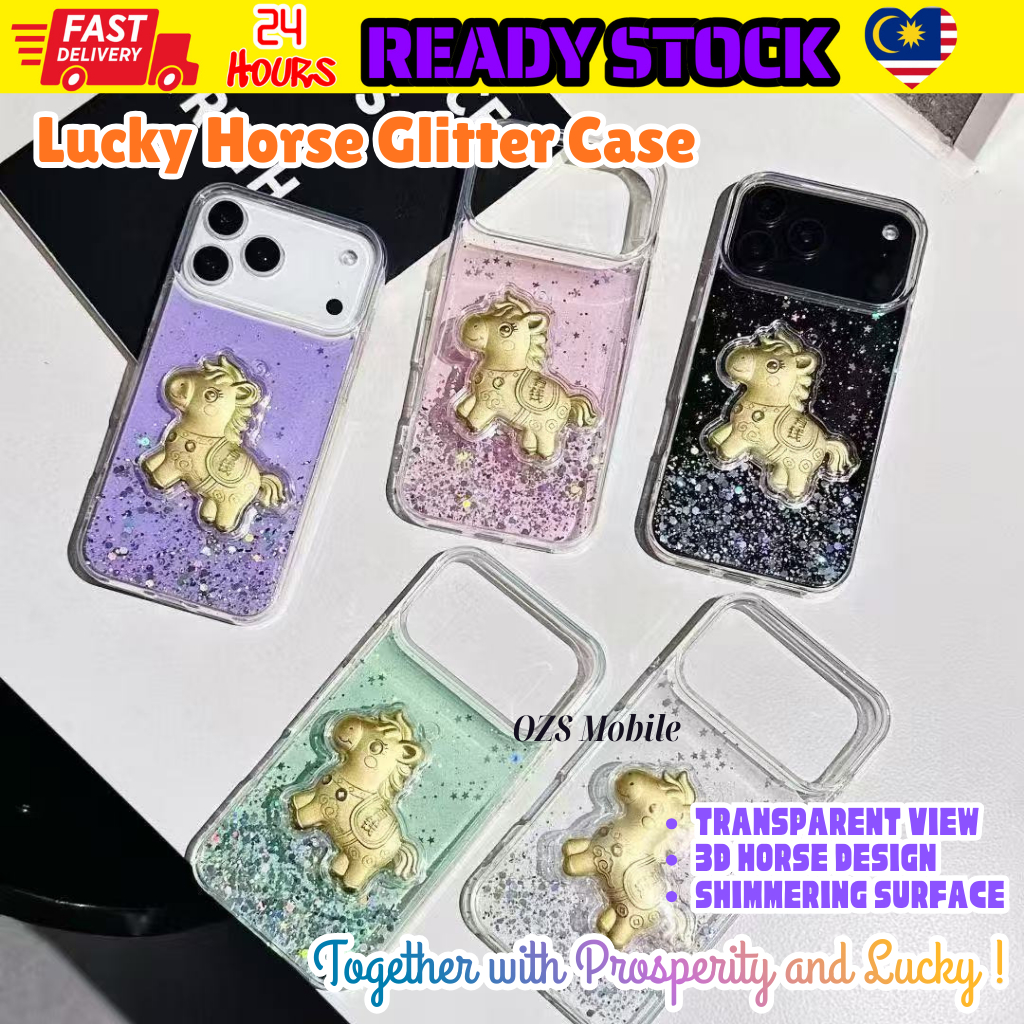 SAMSUNG A02S A03 A04S A13 5G A32 A33 5G A52 A52S J2 GRAND PRIME fon sarung lucky gold horse cny glit