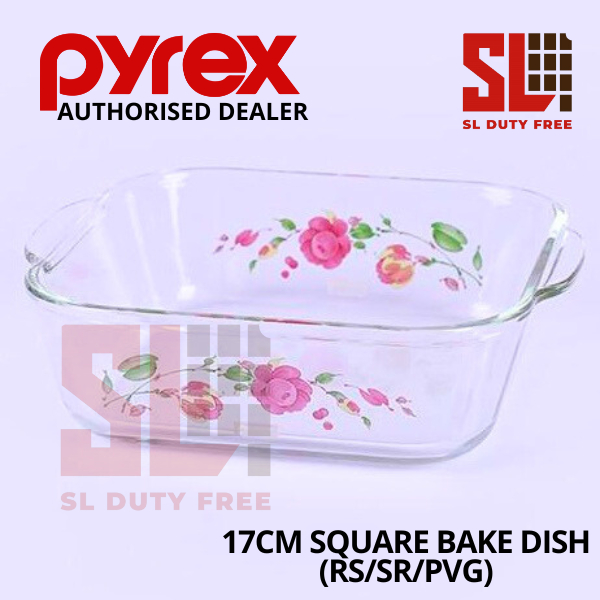 Pyrex 17 ซม.สแควร์จานอบจาน Bakeware Mangkuk Pyrex