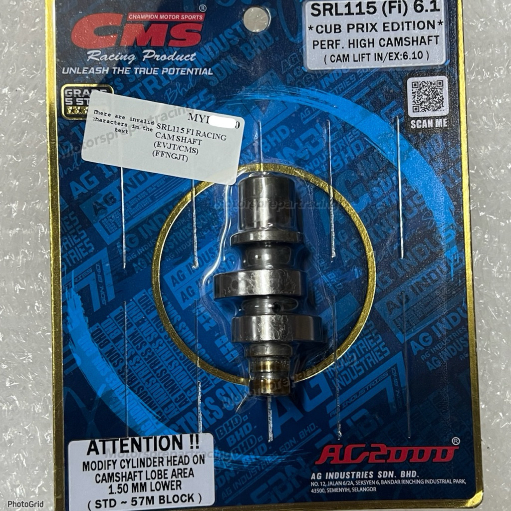 SRL115 FI CAM CMS RACING FUEL INJECTION CAMSHAFT CAM RACING ESR RED LEO TAIKOM OKO TOKAHI TOBAKI