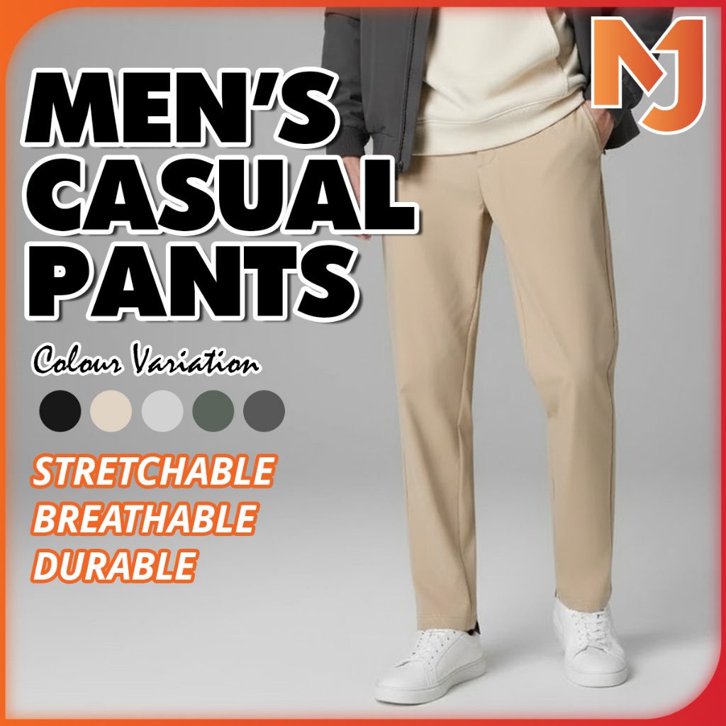 McJoden - EDISON Men Casual Pants Straight Cut Long Pants Seluar Lelaki Loose Korean Slack Pants