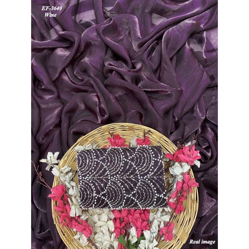 EF-3640 Sarees Silk Sarees With Bead Work Blouse