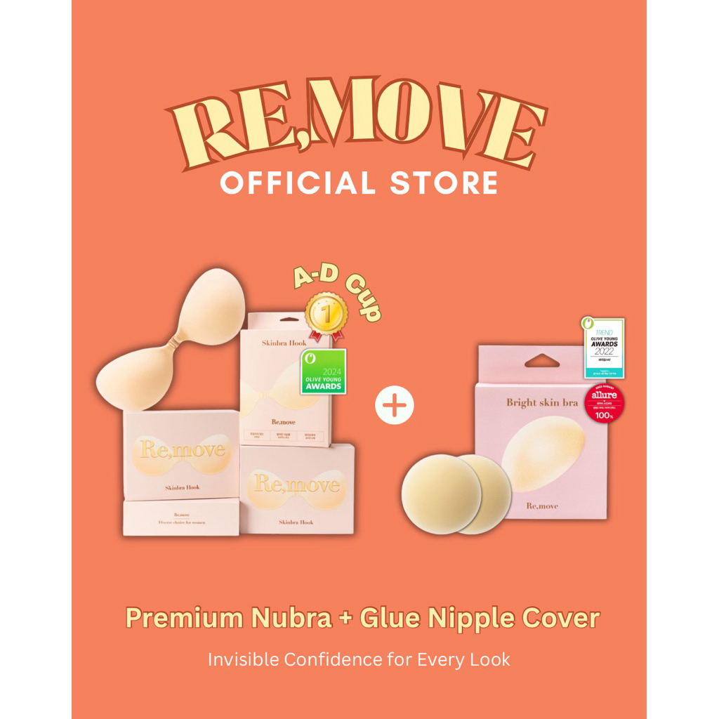 Re,move Bundle Set – Premium Silicone Bra + Skin Bra Silicone Nipple Cover (8cm) Save RM128