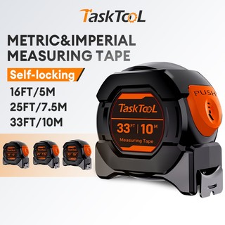 TASKTOOL Fluorescent Tape Measure Self Locking High Precision Measuring Tape 5m 7.5m 10m Measurement Tape 卷尺 量尺