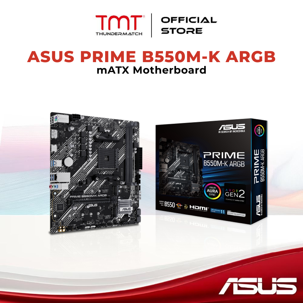 TMT เมนบอร์ด ASUS Prime B550M-K ARGB AM4 mATX