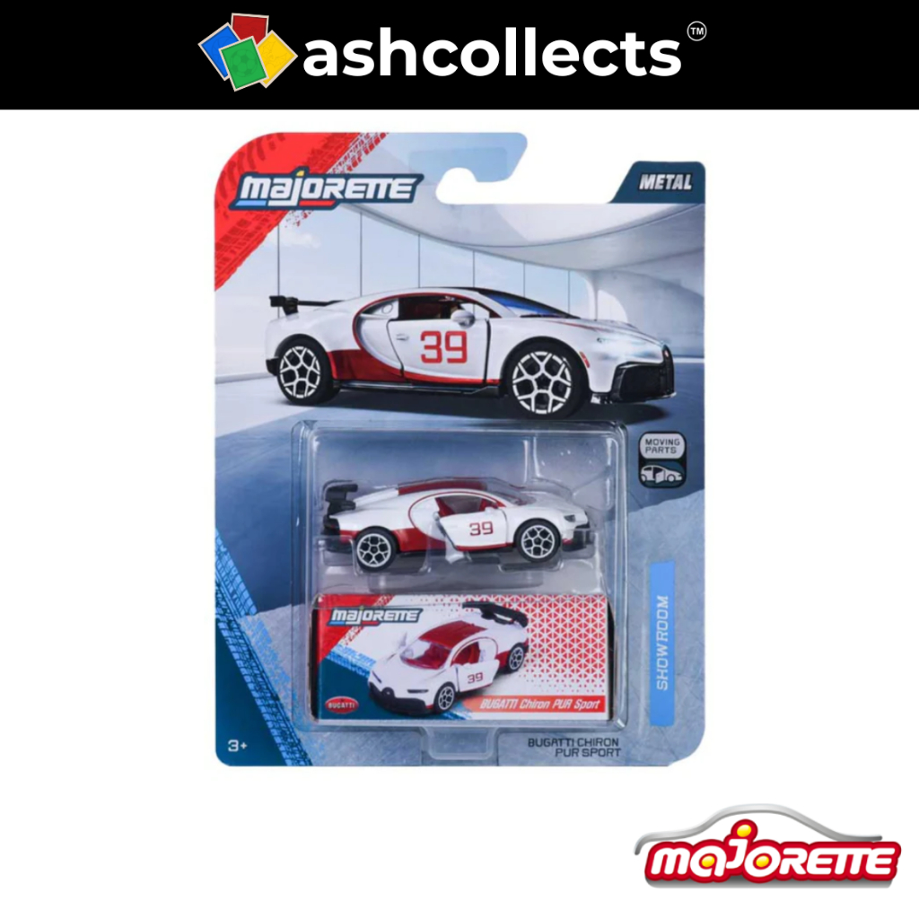 Bugatti Chiron Pur Sport 39 White Majorette: Showroom Deluxe 1:64 [ของสะสม]