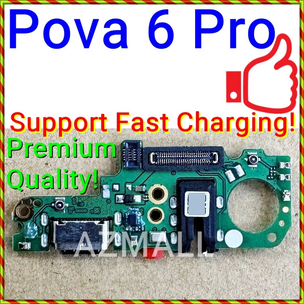 ใหม่พอร์ตชาร์จ SUB บอร์ด MIC ไมโครโฟนสําหรับ Tecno Pova 6 Pro 5G / Pova6 / LI9