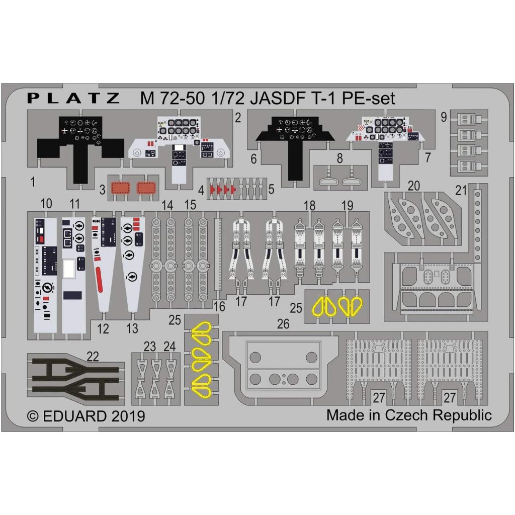 Platz M72-50 1/72 Air Self-Defense Force T-1 Jet Practice Plane Etching Parts สําหรับรุ่นพลาสติก