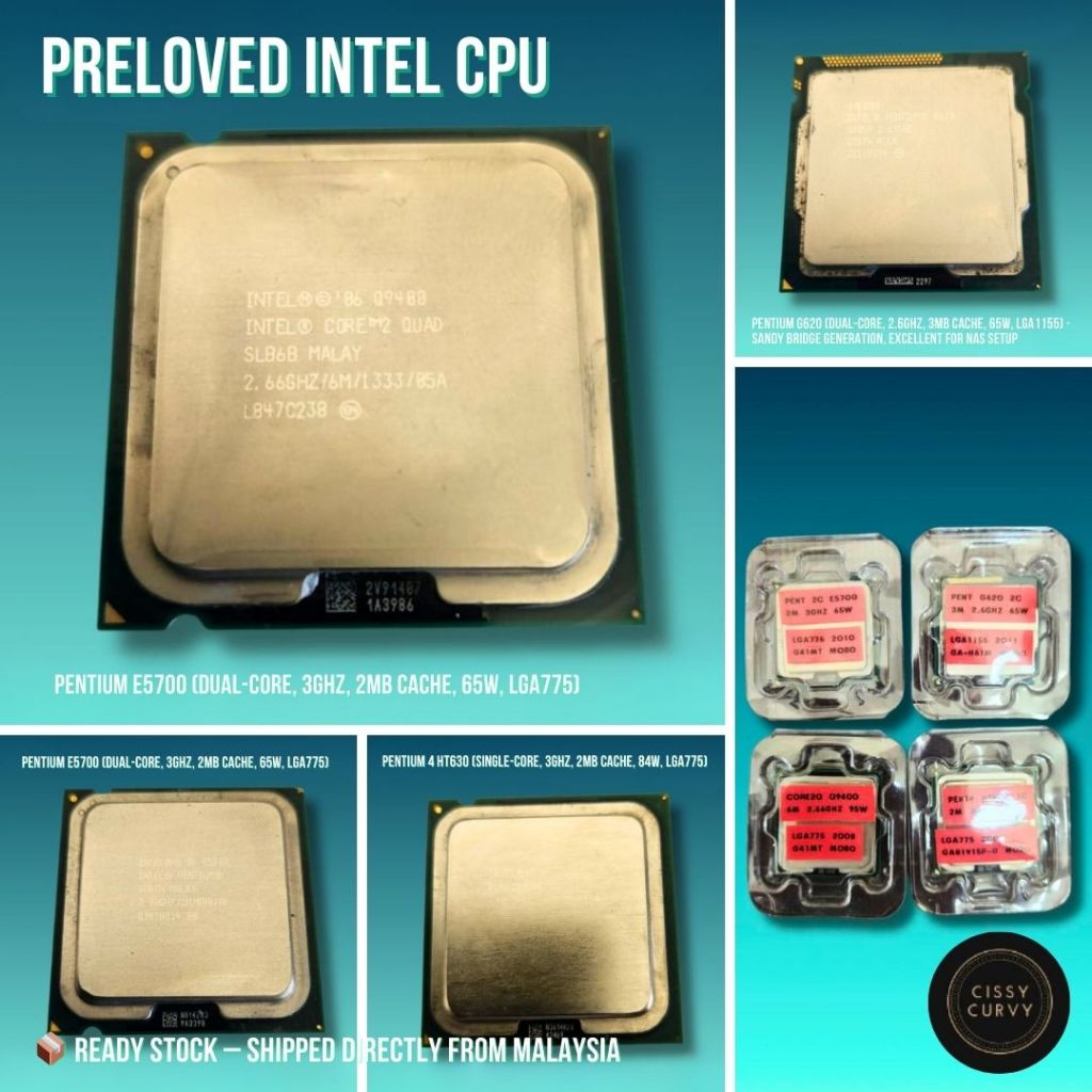PRELOVED INTEL CPU TESTED WORKING (PER UNIT) E5700 Q9400 HT630 G620 LGA775/1155