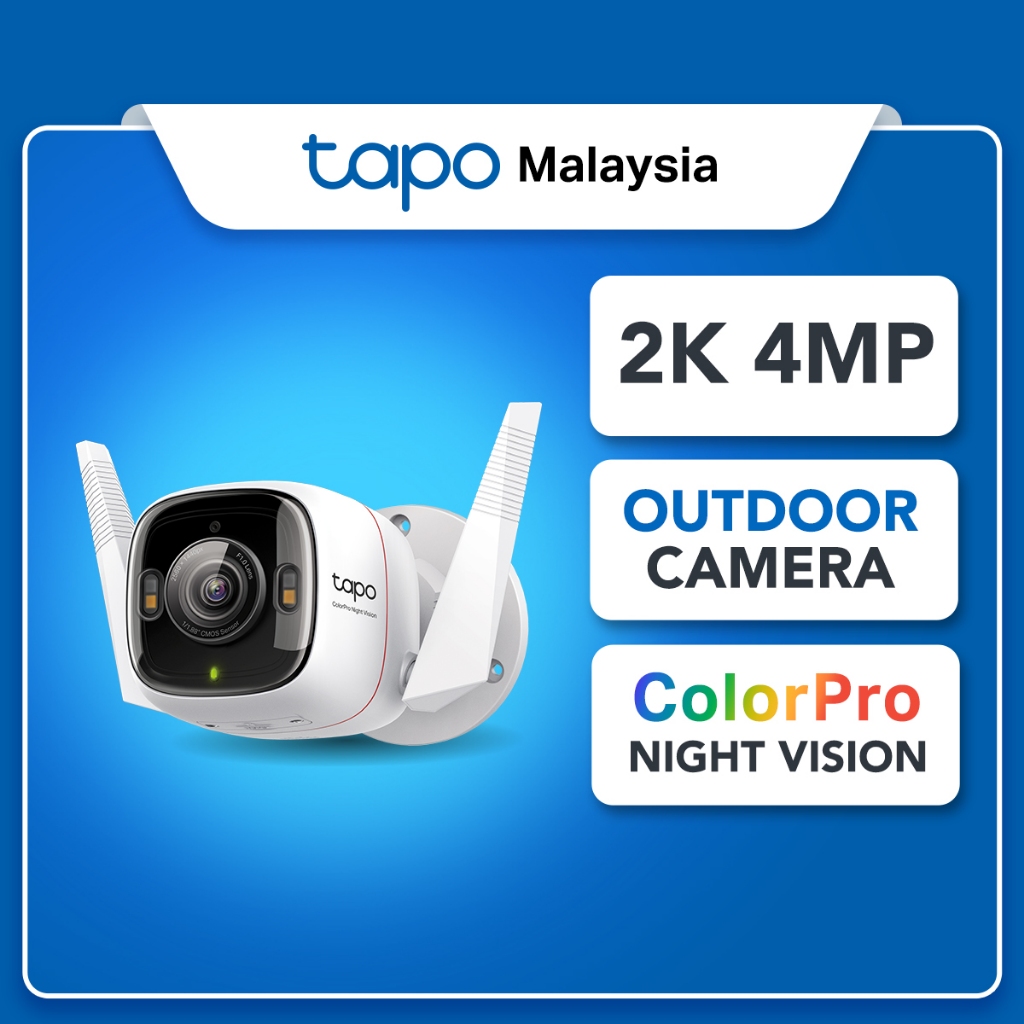 TP-Link Outdoor 2K QHD 4MP Colour Pro Night Vision กล้องวงจรปิด Tapo C325WB