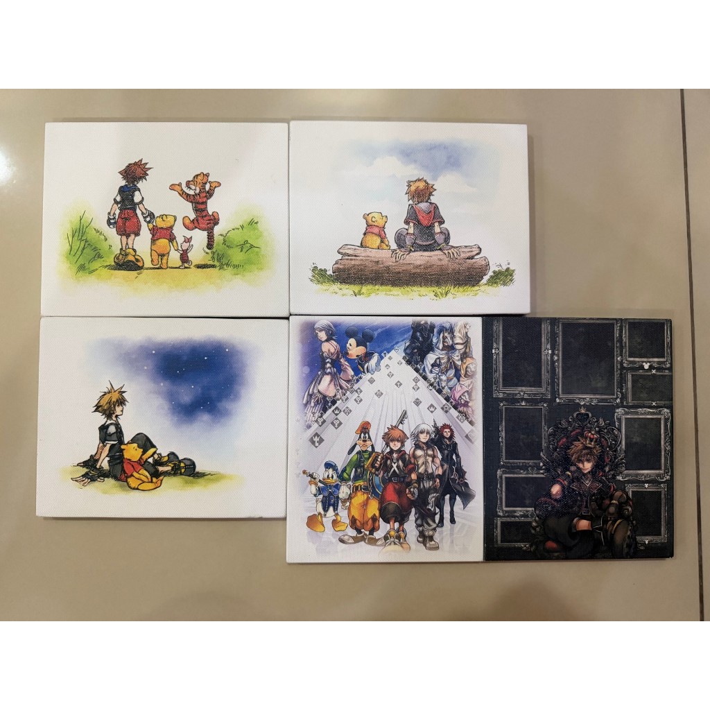 Kingdom Hearts Ichiban Kuji E Award Mini Canvas Art Board Set 5 ชิ้น