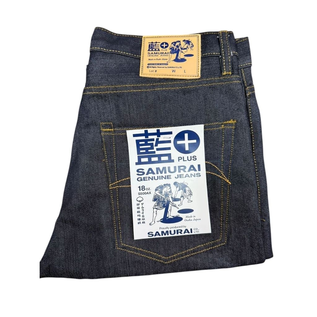 Samurai Jeans Gold Thread Straightcut Fabric Head 13oz Denim
