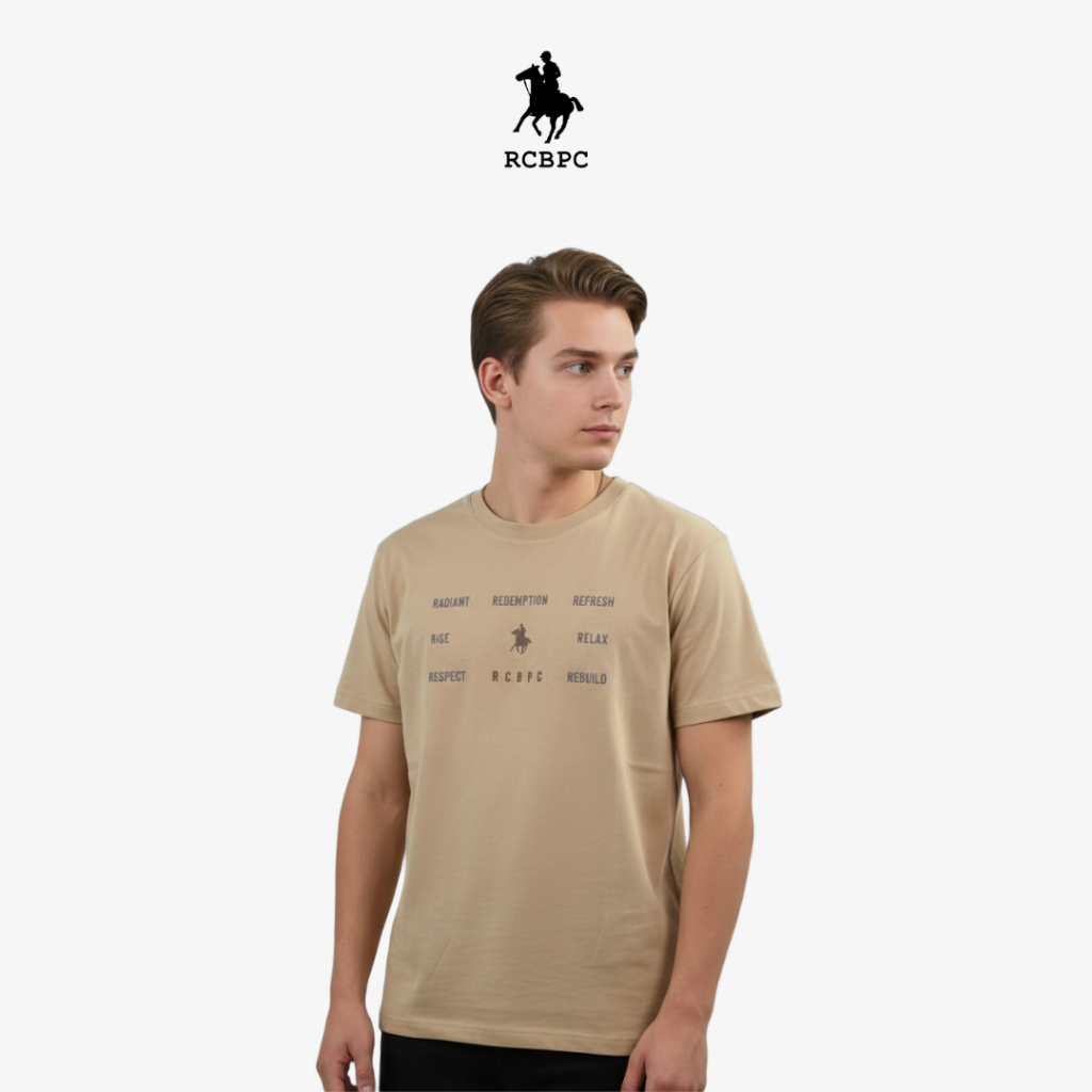 RCBPC เสื้อยืดคอกลมผู้ชาย PMRN50315 - สีกากี