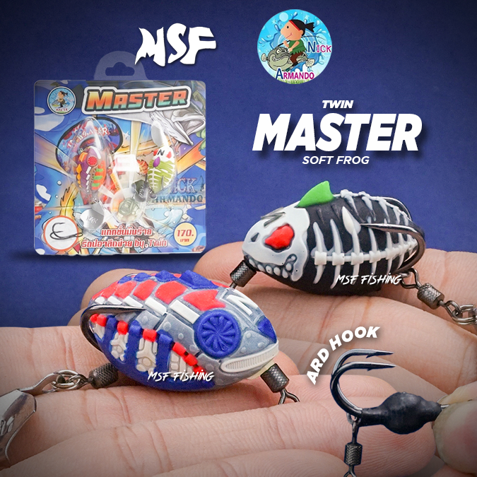 Nick Armando Twin Master 3.3 ซม.7g 2 เหยื่อแพ็ค ARD Hook Double Fishing Lure Snakehead Haruan Toman