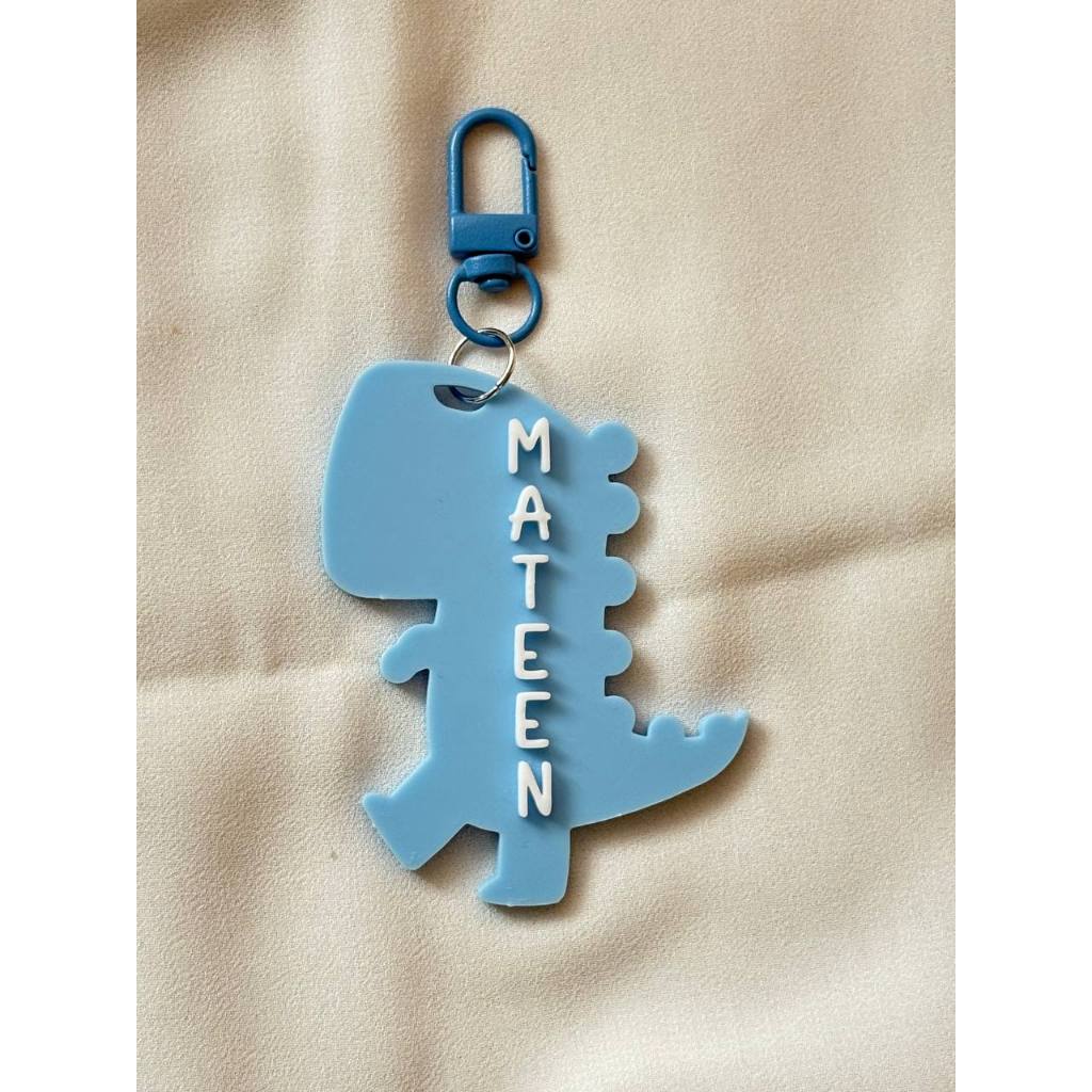 Dino Custom Bag Tag Boy Bag Tag Budak Sekolah พวงกุญแจส่วนบุคคล (D23)