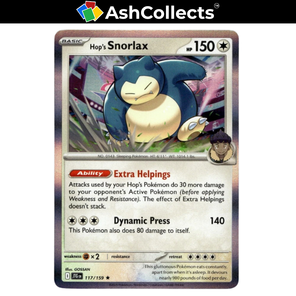 Hops Snorlax Holofoil 117/159 - Pokemon Journey Together