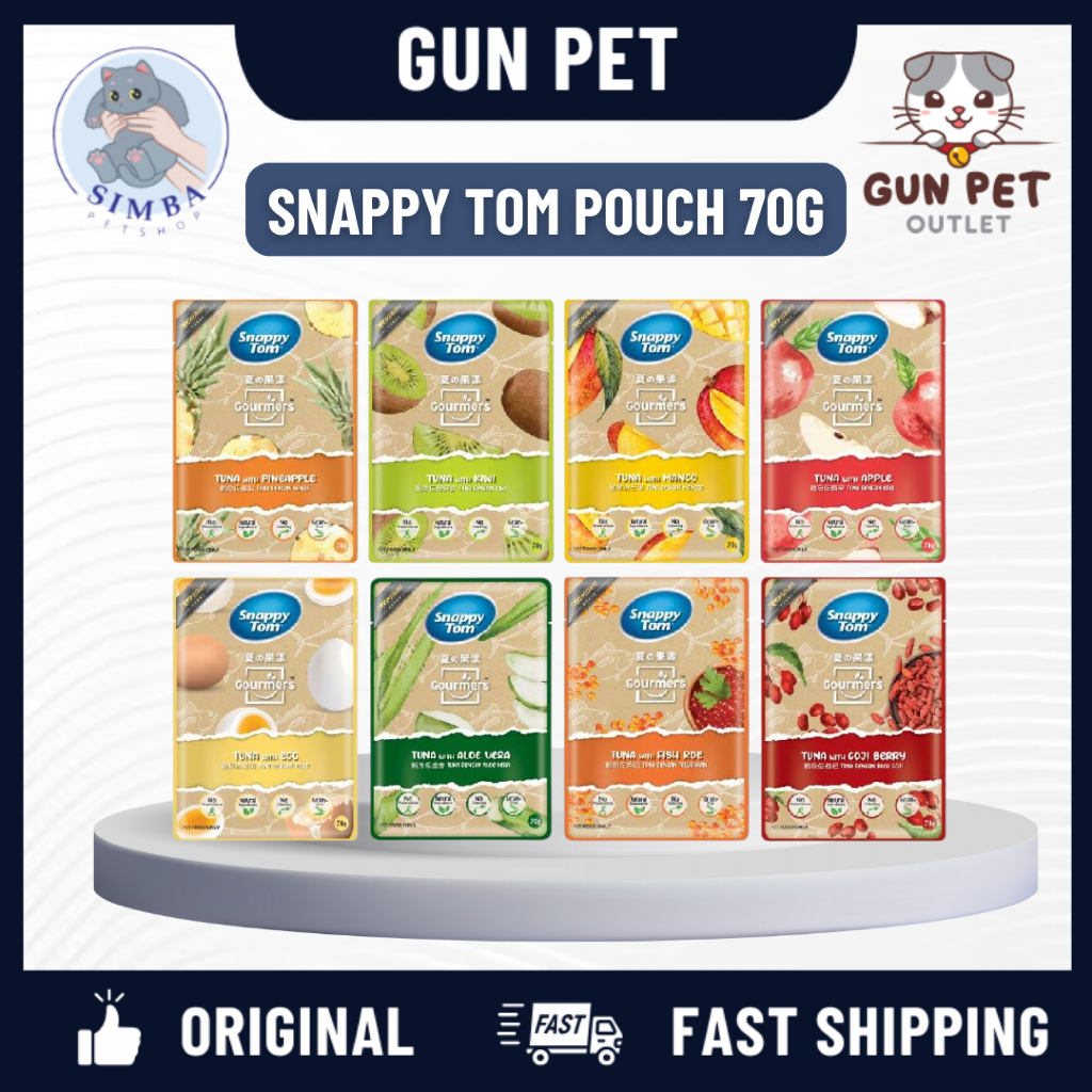 GUN PET Snappy Tom Gourmers Pouch 70g อาหารเปียกแมว Makan Basah Kucing Snappy Tom 猫湿咪包