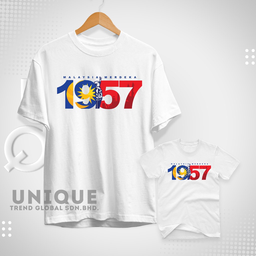 Merdeka Cotton T-Shirt Kids & Adult สบาย Breathable Local Brand Size 3Y–XXL M3