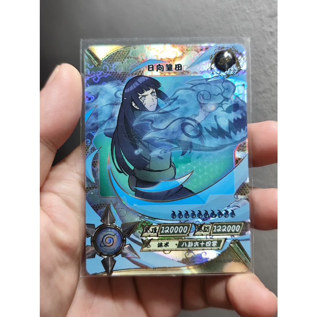 Naruto Kayou SP NRCC-SP-005 Hinata Hyuga ฟอยล์ Holo Byakugan Twin Lions + ปลอกแขน