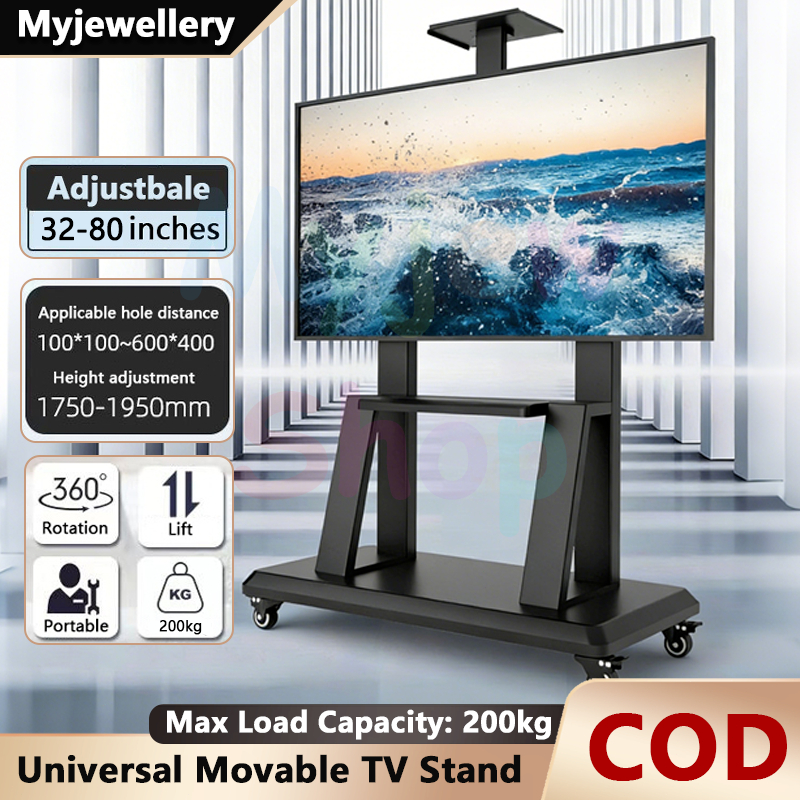 Universal Movable TV Stand สําหรับ 32-80 นิ้ว Heavy Duty TV ชั้น 360 ล้อ Pendakap TV
