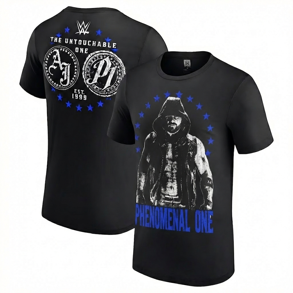 AJ Styles เสื้อยืดผ้าฝ้ายมวยปล้ํา wwe ที่ไม่ต้องสัมผัส