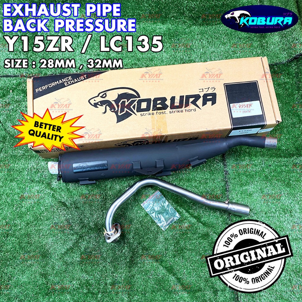 Kobura Exhaust Racing Back Pressure Y15ZR รุ่นใหม่ 28mm(28-34-38) /32mm(32-34-38) สําหรับรถจักรยานยน